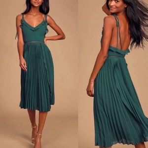 ❤️ Lulus Never a Dull Moment Emerald Green Midi Dress